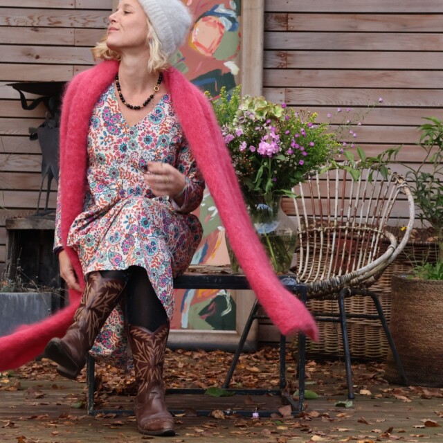 Quintessence - Robe Romane - popeline de coton giroflée