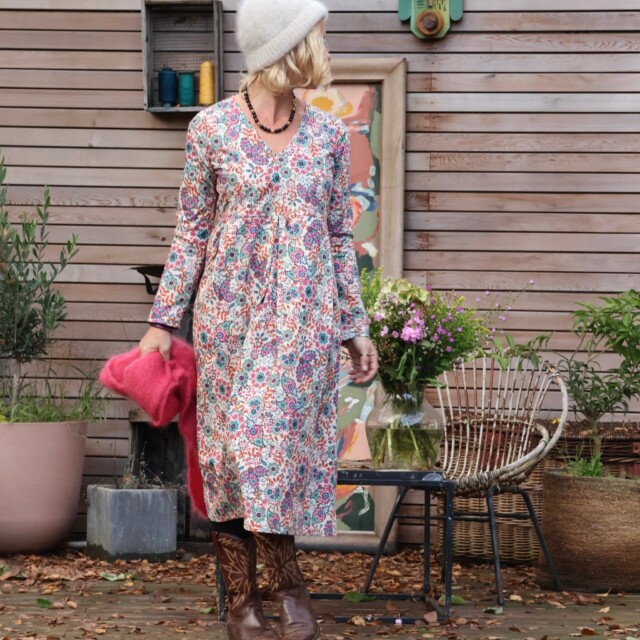 Quintessence - Robe Romane - popeline de coton giroflée