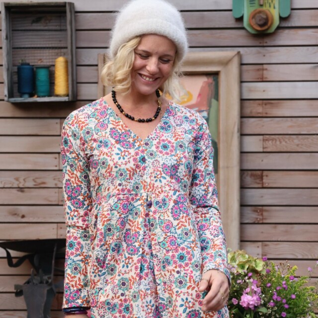 Quintessence - Robe Romane - popeline de coton giroflée