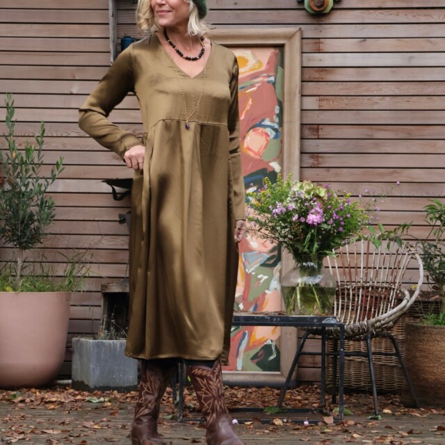 Quintessence - Robe Romane - viscose mordorée