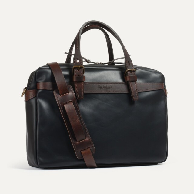 Bleu De Chauffe - Sac business Ledger liscio - Noir