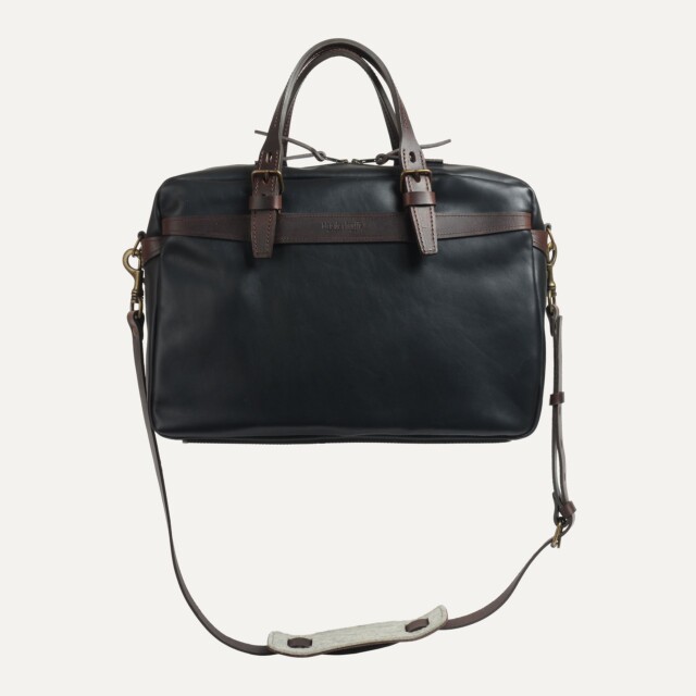Bleu De Chauffe - Sac business Ledger liscio - Noir