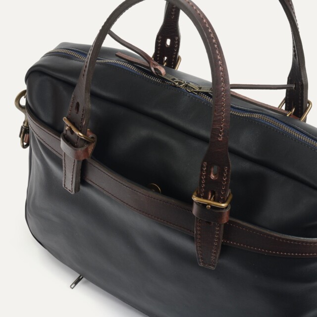 Bleu De Chauffe - Sac business Ledger liscio - Noir