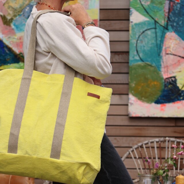 Quintessence - Sac Malo - Velours côtelé jaune vif