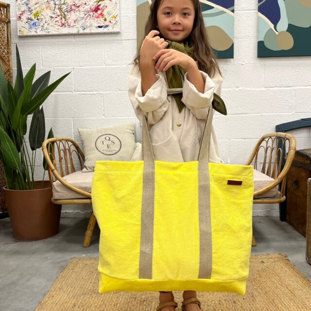 Quintessence - Sac Malo - Velours côtelé jaune vif