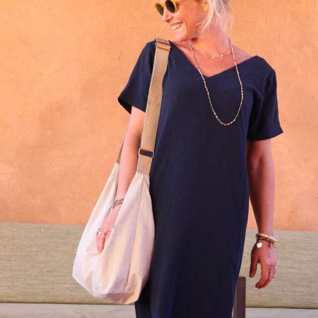 Quintessence - Sac Maud lin naturel/argent