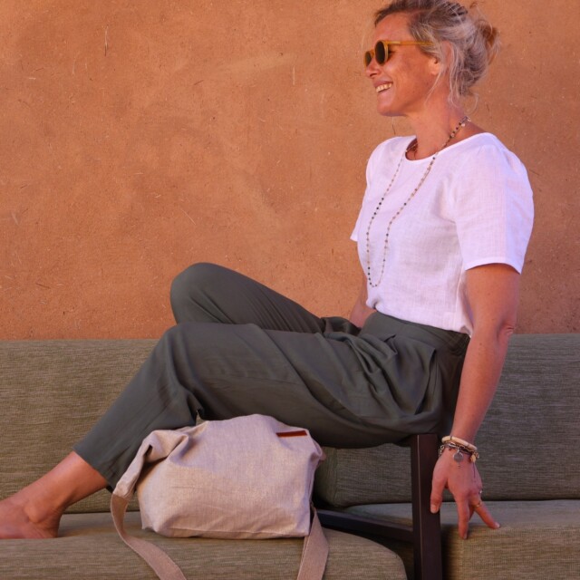 Quintessence - Sac Maud lin naturel/argent