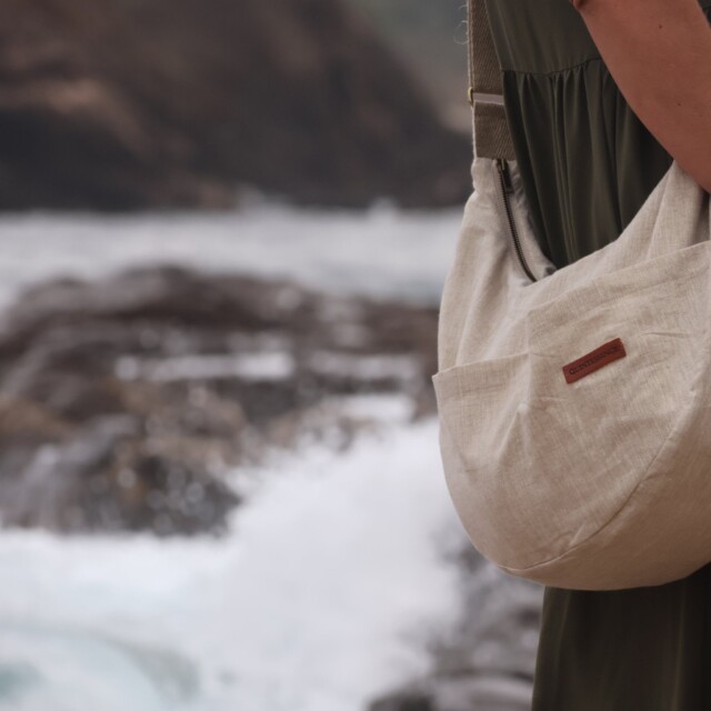 Quintessence - Sac Pia en lin naturel argent