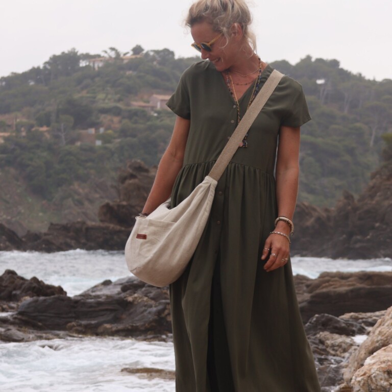 Quintessence - Sac Pia en lin naturel argent