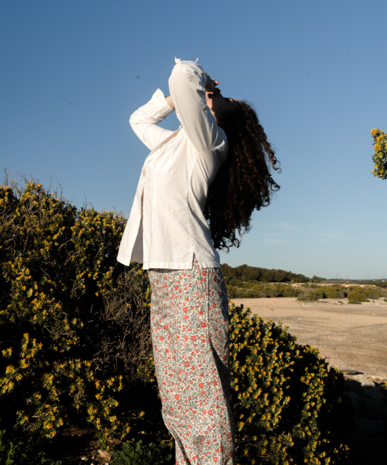 Fleurs Pois & Cie - Pantalon de pyjama femme et/ou de ville - Rouge/Bleu/vert clair/Gris
