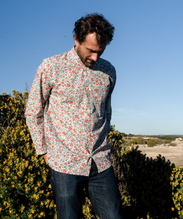 Fleurs Pois et Cie - Chemise ou veste pour homme ? – Rouge/Bleu/vert clair/Gris