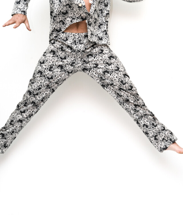 Fleurs Pois et Cie - Pantalon Pyjama homme et/ ou de ville – Noir/Beige