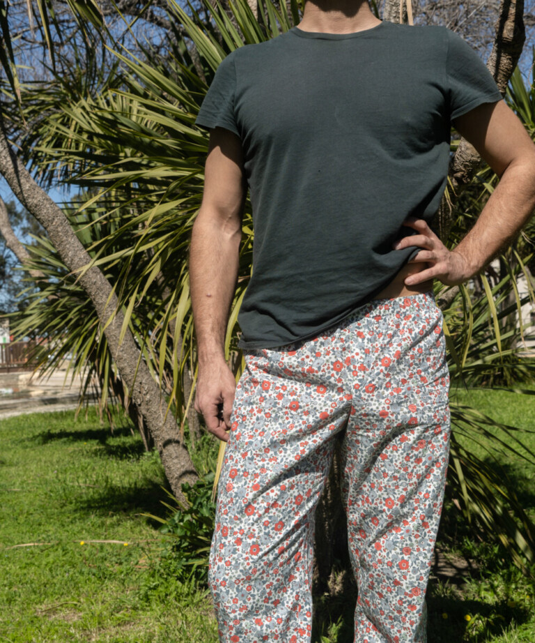 Fleurs Pois & Cie - Pantalon Pyjama homme et/ ou de ville - Rouge/Bleu/vert clair/Gris