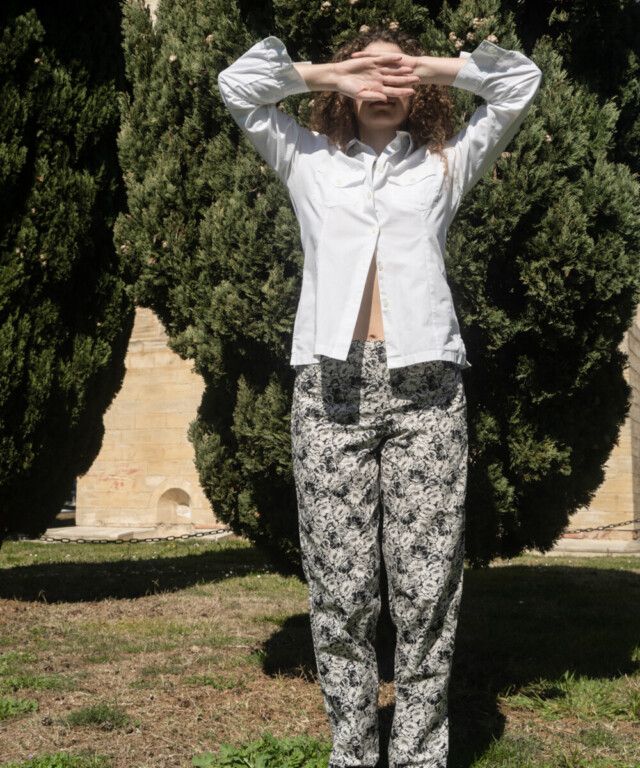 Fleurs Pois et Cie - Pantalon de pyjama femme et/ou de ville – Noir/Beige