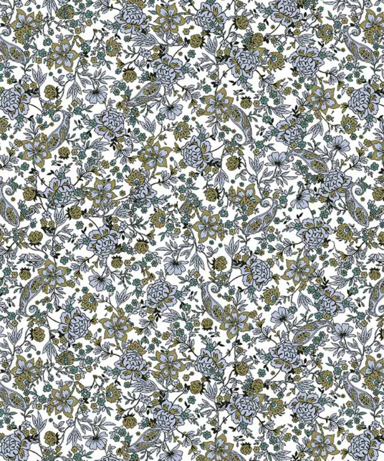 Fleurs Pois & Cie - Culotte femme invisible 100% coton écologique ou Bio made in France - Blanc/vert foncé/Bleu ciel