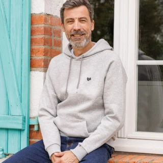 PALÂBA - Sweat capuche gris molletonné
