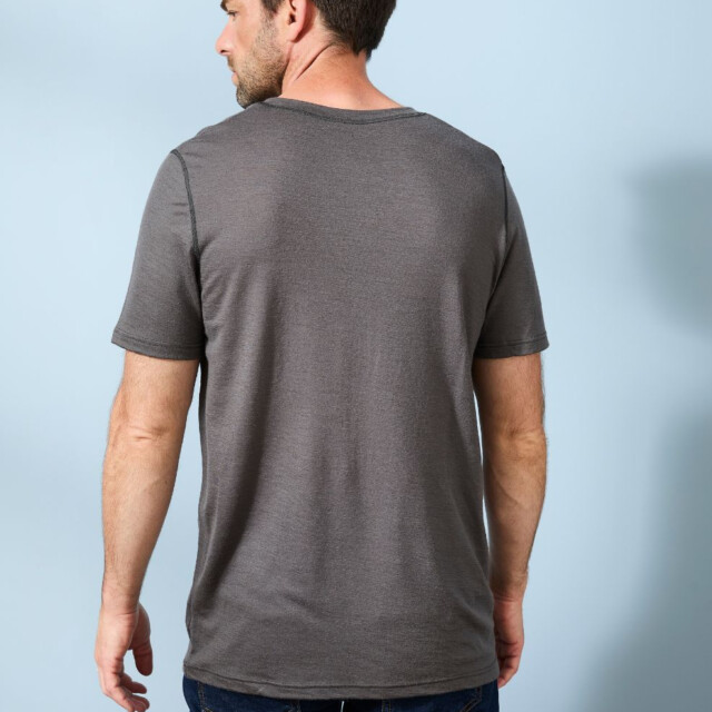 Lemahieu - T-shirt 100% Laine Mérinos - Gris - Terracotta - Homme