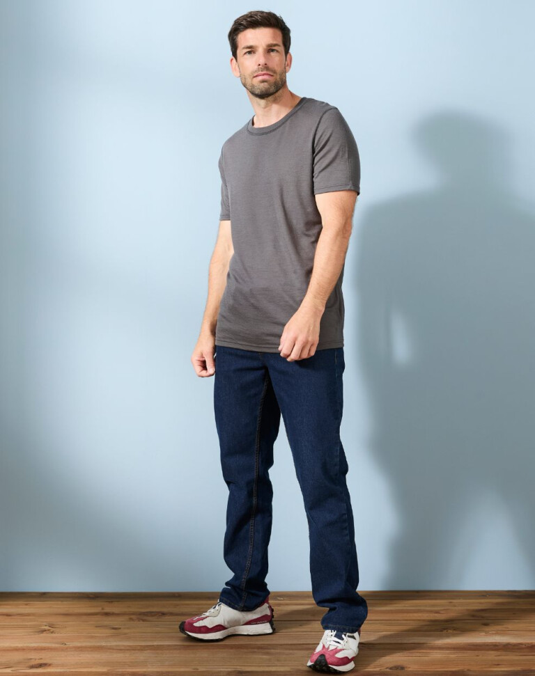 Lemahieu - T-shirt 100% Laine Mérinos - Gris - Terracotta - Homme