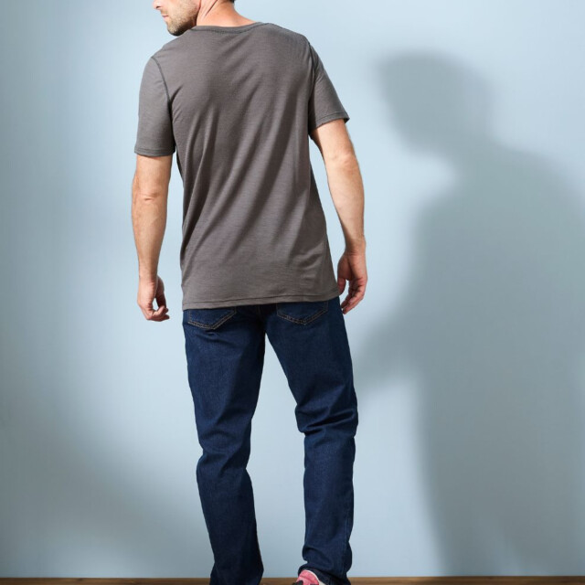 Lemahieu - T-shirt 100% Laine Mérinos - Gris - Terracotta - Homme