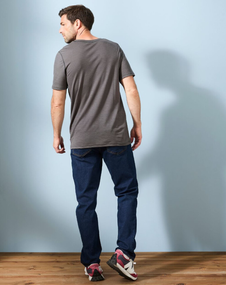 Lemahieu - T-shirt 100% Laine Mérinos - Gris - Terracotta - Homme