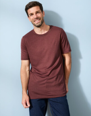 Maison Lemahieu - T-shirt 100% Laine Mérinos – Marron – Homme