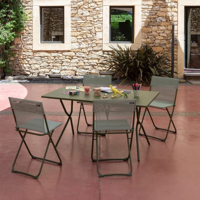 LAFUMA MOBILIER - Table de jardin pliante LAFUMA MOBILIER Balcony 140x80x72cm Colorblock - 3 coloris