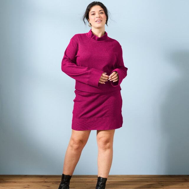 Lemahieu - Top laine et coton col montant - Camélia - Femme