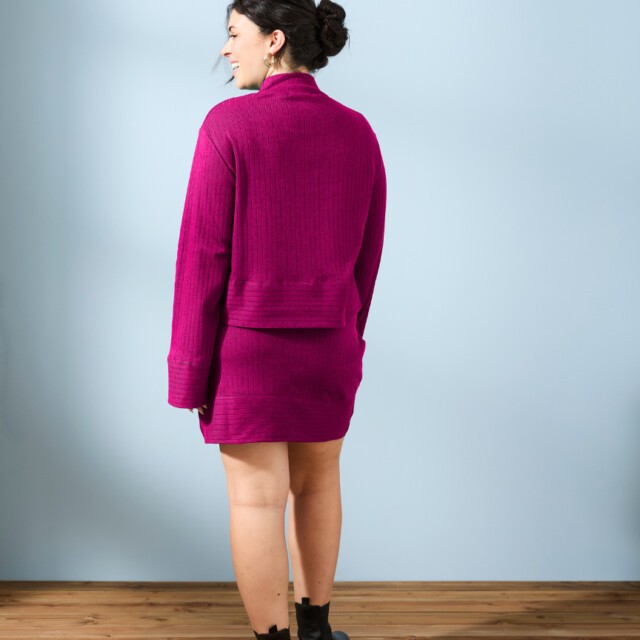 Lemahieu - Top laine et coton col montant - Camélia - Femme