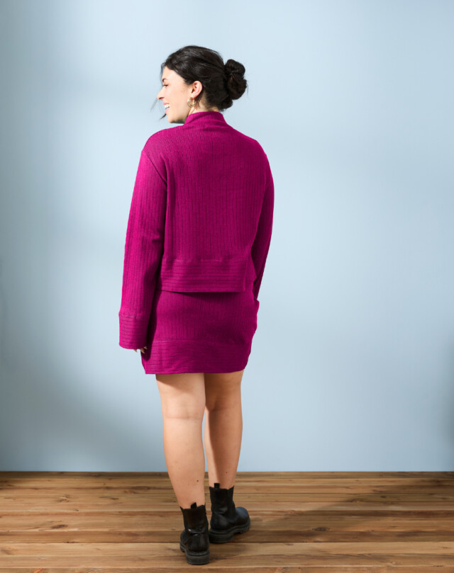 Lemahieu - Top laine et coton col montant - Camélia - Femme