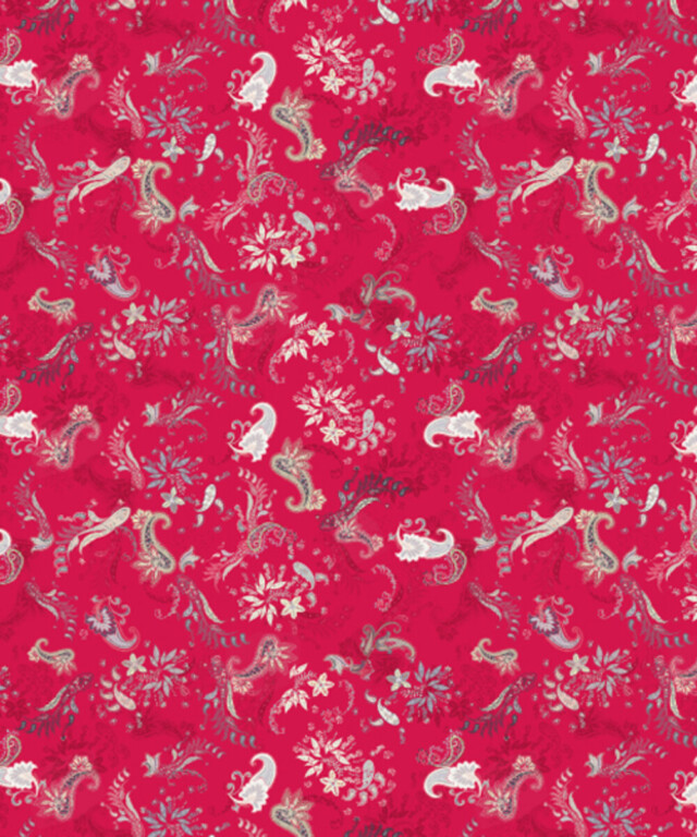 Fleurs Pois & Cie - Caleçon coupe anglaise 100% coton made in France - Rouge/Blanc/Gris