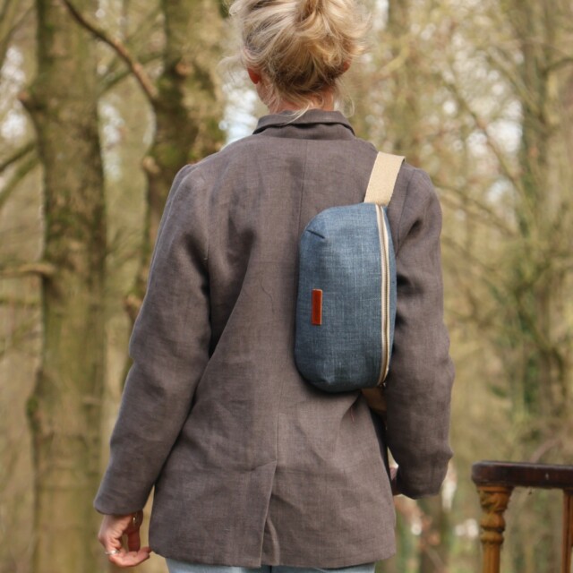 Quintessence - Veste Fanny en lin gris anthracite