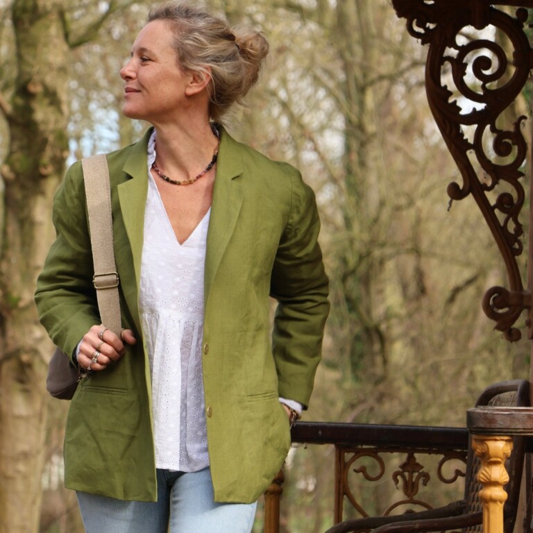 veste fanny en lin vert granny smith 467964 Quintessence - Veste Fanny en lin vert Granny Smith