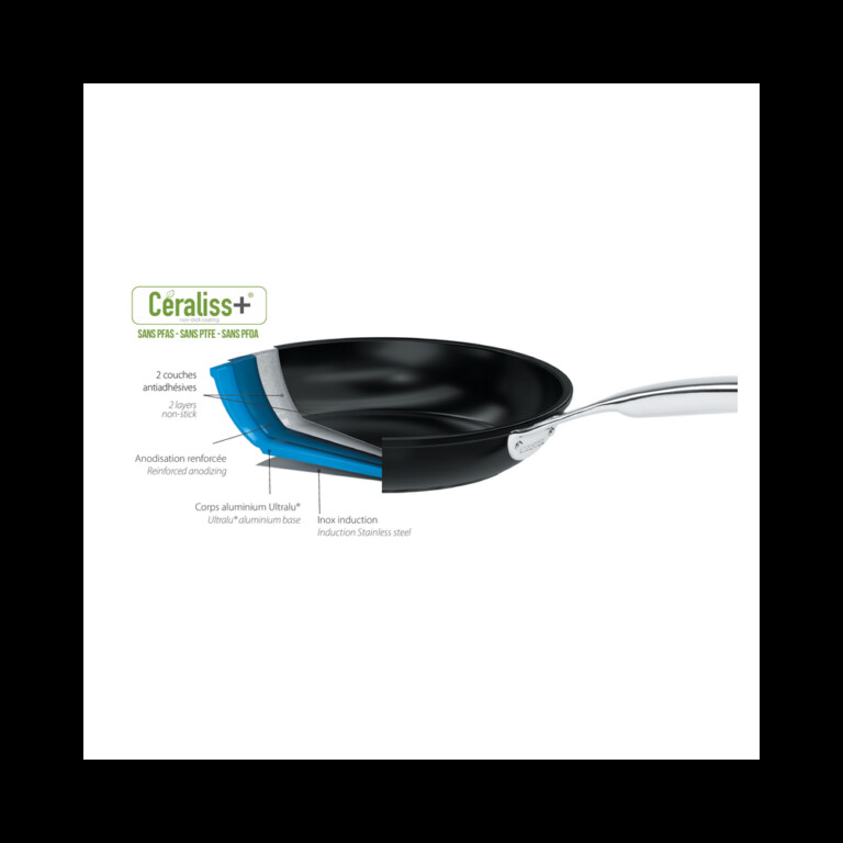 CRISTEL - Wok CRISTEL Castel Pro en inox 2 anses sans couvercle - 5 tailles