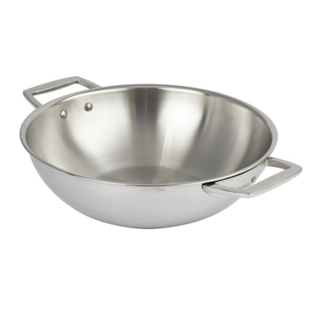 CRISTEL - Wok CRISTEL Castel Pro en inox 2 anses sans couvercle – 5 tailles