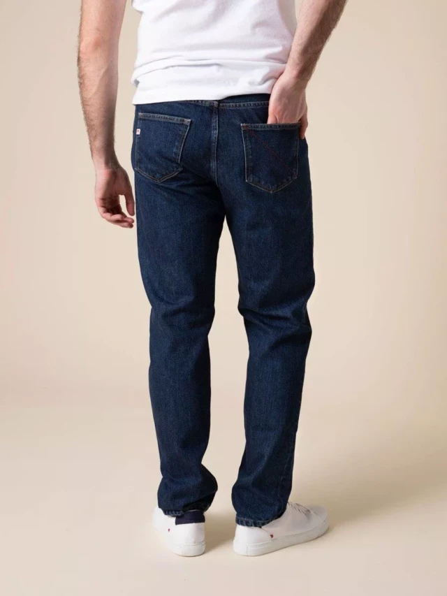 1083 - JEANS DROIT 101N DELAVE coton bio superdenim indigo ocean Homme