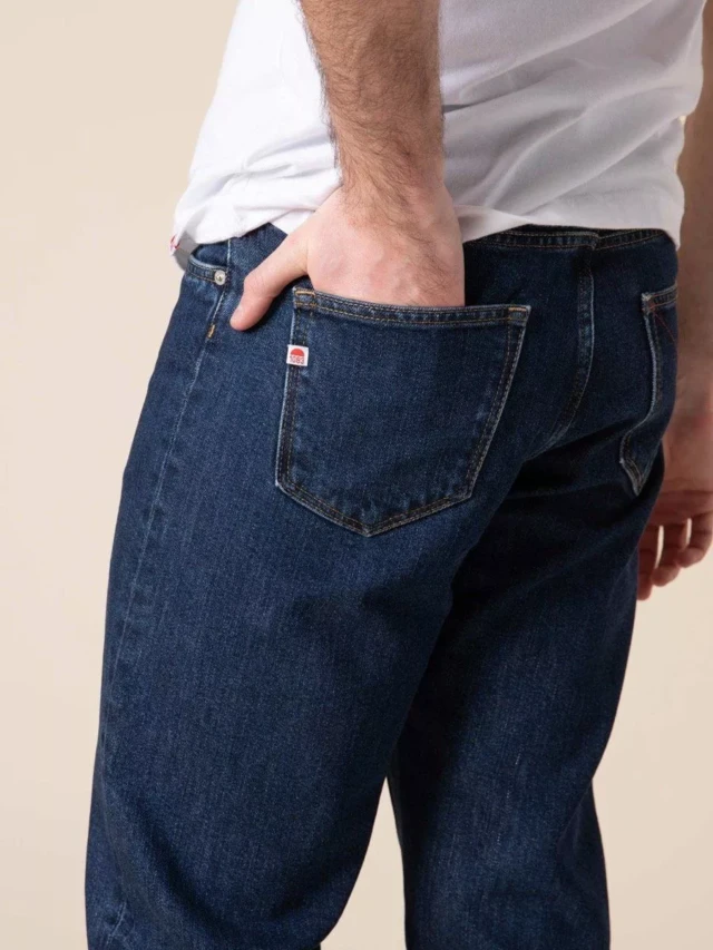 1083 - JEANS DROIT 101N DELAVE coton bio superdenim indigo ocean Homme