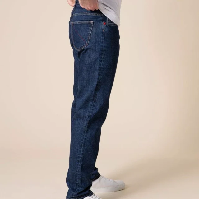 1083 - JEANS DROIT 101N DELAVE coton bio superdenim indigo ocean Homme