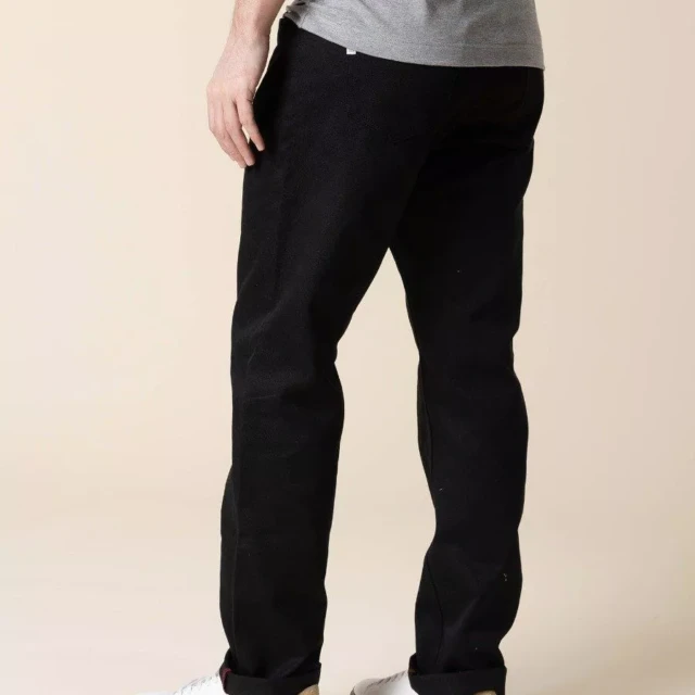 1083 - JEANS DROIT 101N coton bio superdenim noir Homme