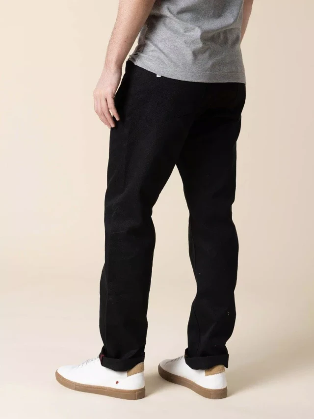 1083 - JEANS DROIT 101N coton bio superdenim noir Homme
