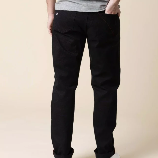1083 - JEANS DROIT 101N coton bio superdenim noir Homme
