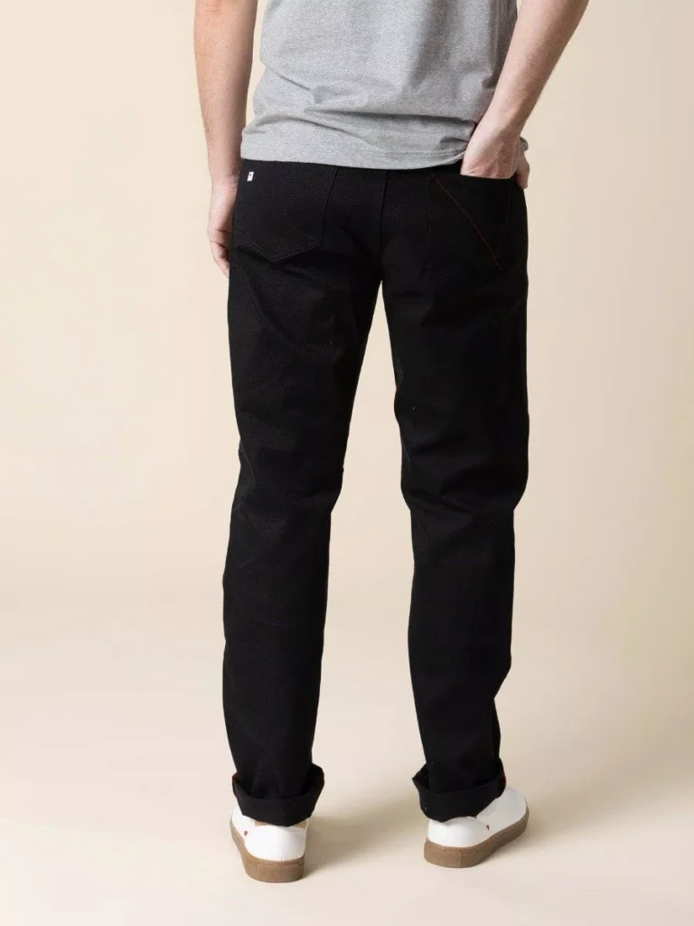 1083 - JEANS DROIT 101N coton bio superdenim noir Homme