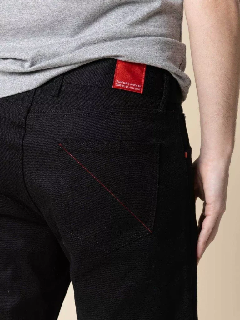 1083 - JEANS DROIT 101N coton bio superdenim noir Homme