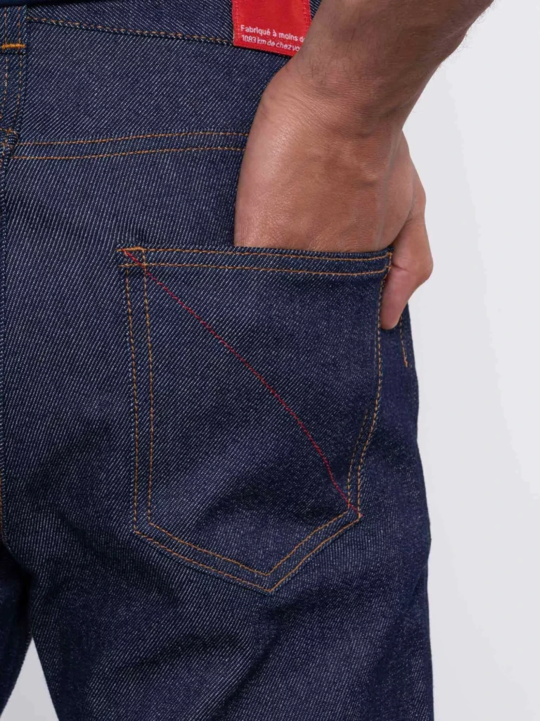 1083 - JEANS DROIT 101N flex coton bio superdenim flex indigo brut Homme