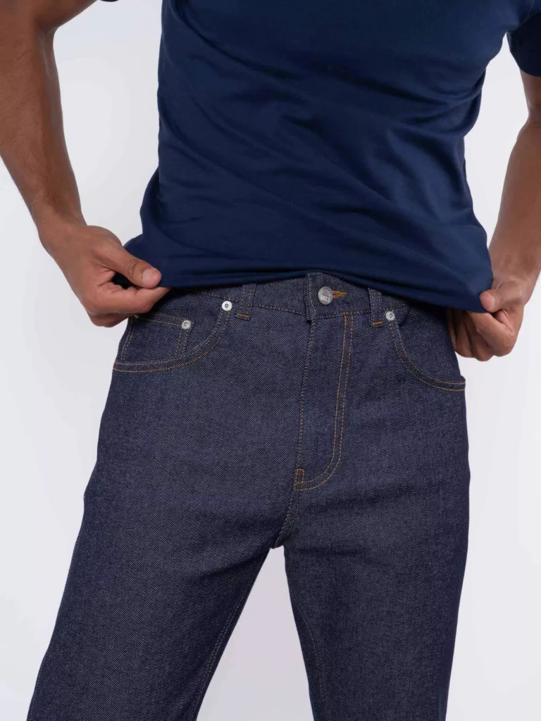 1083 - JEANS DROIT 101N flex coton bio superdenim flex indigo brut Homme