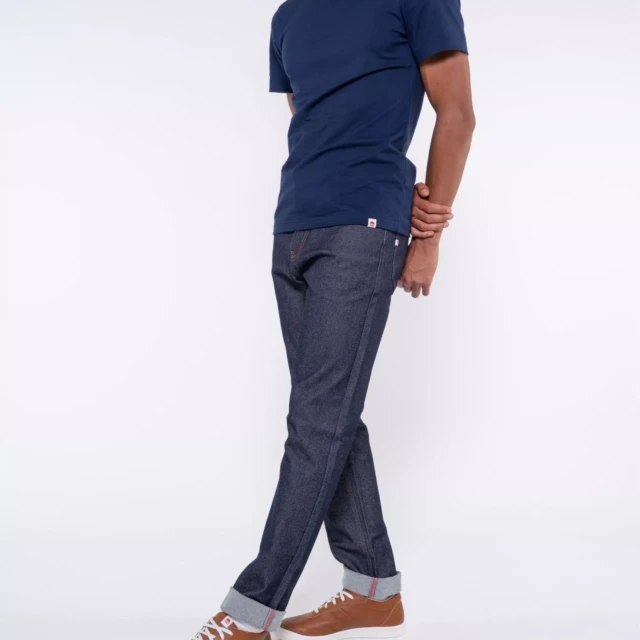 1083 - JEANS DROIT 101N flex coton bio superdenim flex indigo brut Homme