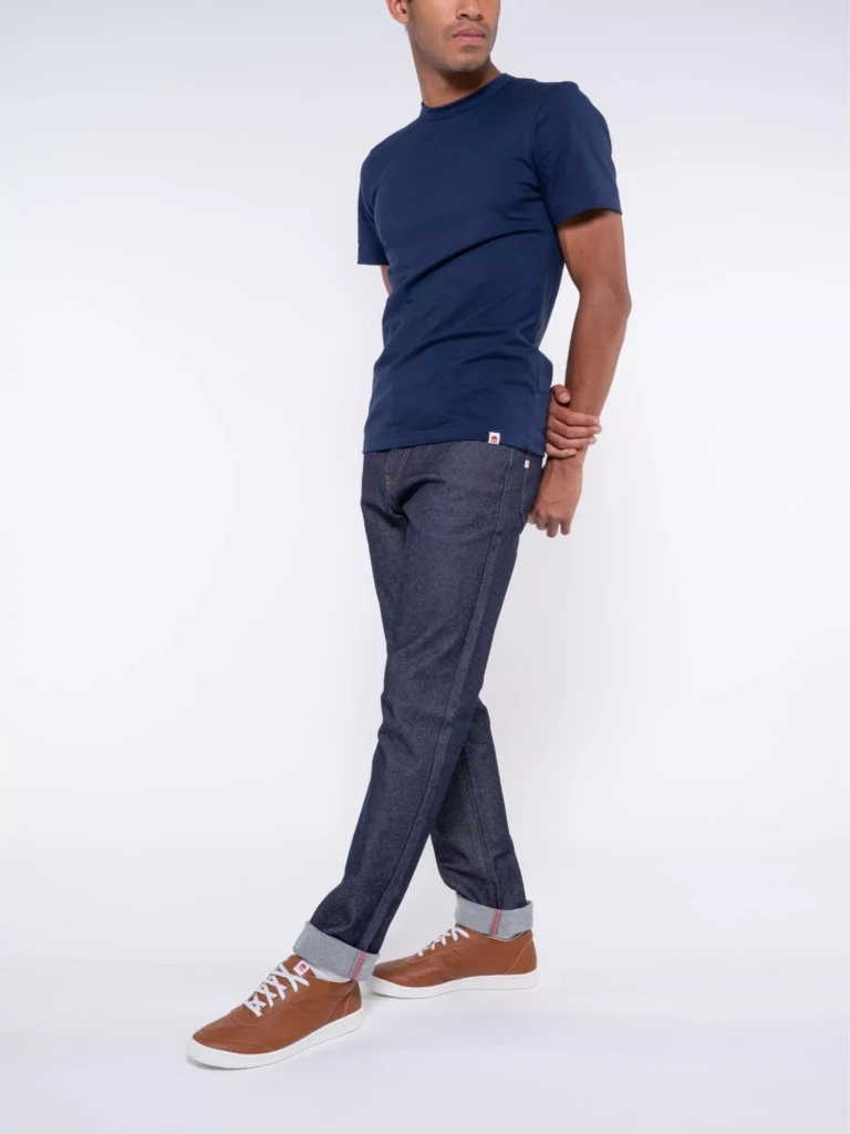 1083 - JEANS DROIT 101N flex coton bio superdenim flex indigo brut Homme
