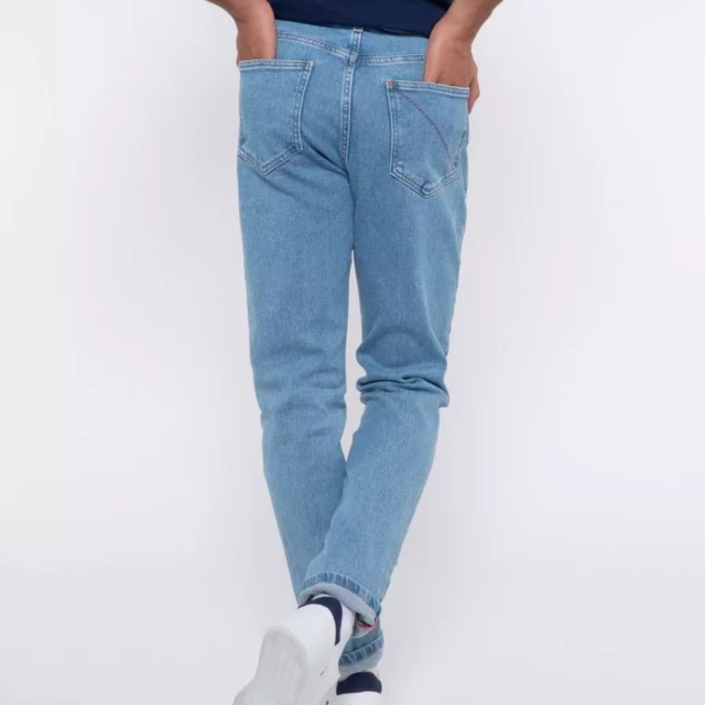 1083 - JEANS AJUSTE 103N DELAVE coton bio superdenimflex indigo clair Homme