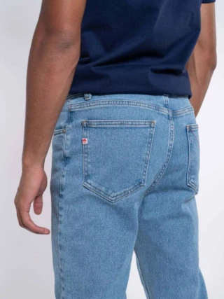1083 - JEANS AJUSTE 103N DELAVE coton bio superdenimflex indigo clair Homme