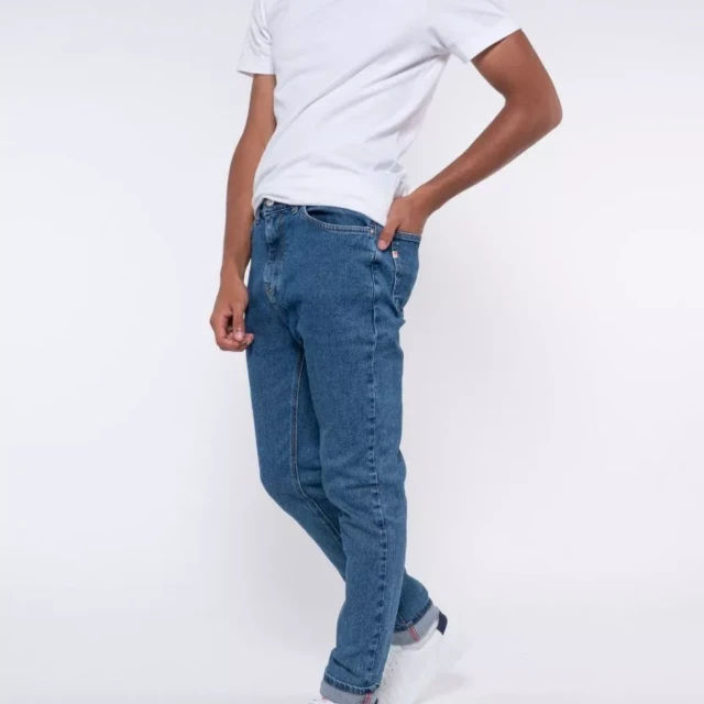 1083 - JEANS AJUSTE 103N DELAVE coton bio superdenim flex indigo ocean Homme