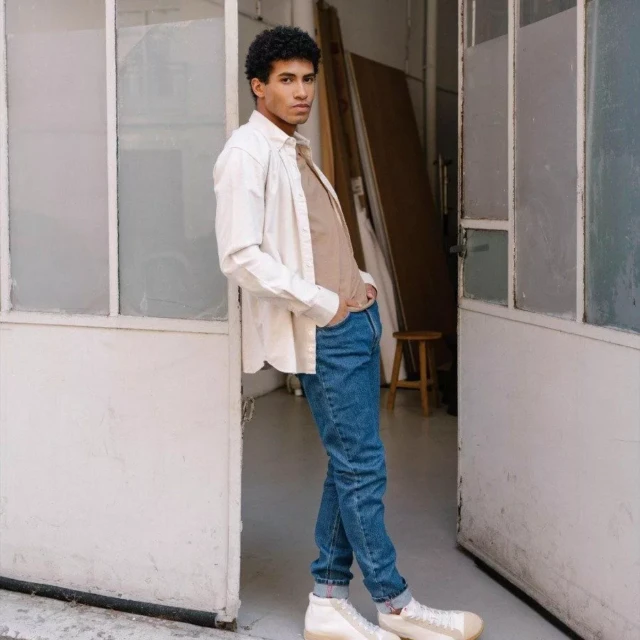 1083 - SNEAKERS MONTANTES 954 coton bio ecru beige Unisexe